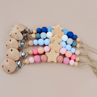 Chaîne de sucette personnalisée en bois pour bébés filles et garçons, cadeau sans BPA, perles en silicone pour bébé