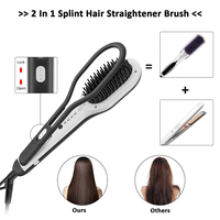Produits d'usine Styling Peigne Outils 2 En 1 Électrique Cheveux Bigoudi Cheveux Lisseur Brosse Professionnel Fer Plat Cheveux Lisseur