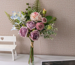 Fleurs artificielles faites <span class=keywords><strong>à</strong></span> la main Roy Rose Letters, décoration pour la maison et les murs, bouquet de mariage, nouvel an, Thanksgiving - Product Image 5