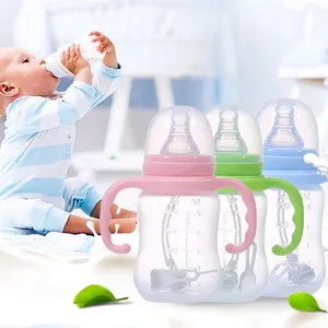 Boxed feeding bottle baby label mouth pp feeding bottle mother and baby wholesale newborn plastic feeding bottle with hand