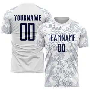 Directe Verkoop Op Maat Label Wit Marine Sublimatie Voetbal Uniform Jersey Fabrikanten Voetbal Jersey