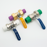 Matériaux de plomberie REHOME, fabricants de vannes PPR à clapet, raccord PPR de charge 1/2\" à 1/4\", vanne à bille PPR 25 mm, vanne d'arrêt PPR