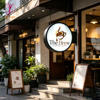 Enseigne lumineuse LED double face personnalisée pour extérieur, étanche, pour publicité de magasin, devanture d'entreprise, signalétique de boutique