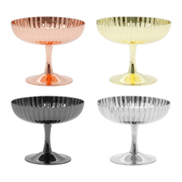 Verre à vin en acier inoxydable 304 avec design à pied haut et bas, vaisselle multifonctionnelle pour les fêtes