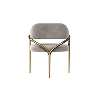 Chaise de salle à manger haut de gamme de style nordique en acier inoxydable avec dossier en velours pour la maison, le bureau, la villa, l'hôtel - Vente en gros