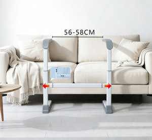 Barre de lit pliable réglable en hauteur la plus vendue pour personnes âgées, avec poche de rangement économique, barre d'assistance et accessoires ménagers - Product Image 4