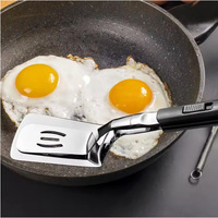 Pince à steak en acier inoxydable, spatule à œufs, pince à viande pour barbecue, pince à retourner le pain, pince à steak et poisson, spatule, pinces de cuisine