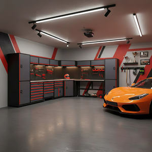 Armoire à outils avec établi pour <span class=keywords><strong>garage</strong></span> personnel de luxe, style sport, et rangement de supercars - Product Image 1