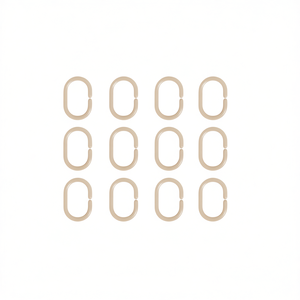 Anillos para cortina de ducha, 12 piezas, polipropileno beige, para uso en el baño - Product Image 2