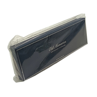 Boîte d'emballage rigide pour bijoux, personnalisée OEM, bleu marine, avec couvercle et base, écologique, haut de gamme, pour colliers, avec gaufrage