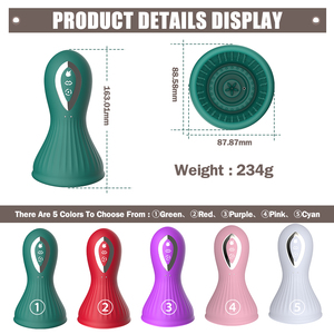 Đồ chơi tình dục bằng silicon, núm vú giả rung xoay, kích thích miệng, hút mạnh, kích thích âm vật, máy hút âm đạo, không thấm nước. - Product Image 4