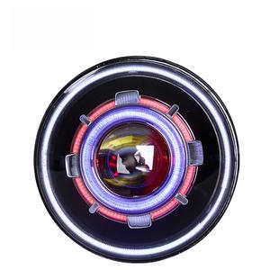 Faro Delantero para Motocicleta de Alta Calidad, 7 Pulgadas, 75W, HID Bi-xenón, Proyector, 12V, Redondo, con Halo y Ojos de Demonio, 8000 Lúmenes, 6500K - Product Image 4