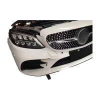 Kit de pare-chocs avant pour Mercedes-Benz W205 C260 Classe C, avec grille et phares, installation par vis, découpes pour capteurs d'aide au stationnement, qualité OE