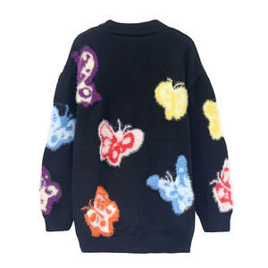 Maglione Cardigan a maniche lunghe con Logo personalizzato OEM abbigliamento invernale lavorato a maglia Jacquard da <span class=keywords><strong>donna</strong></span> capispalla da <span class=keywords><strong>donna</strong></span> lavorati a maglia - Product Image 2