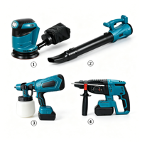 Colección de Herramientas Eléctricas Recargables de 18 V, Juego Completo de Herramientas para Trabajos de Madera, Construcción y Reparación