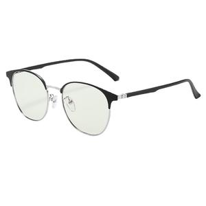 Lunettes de vue rondes en métal avec verres photochromiques anti-lumière bleue, couleur plaquée, unisexe - Product Image 3