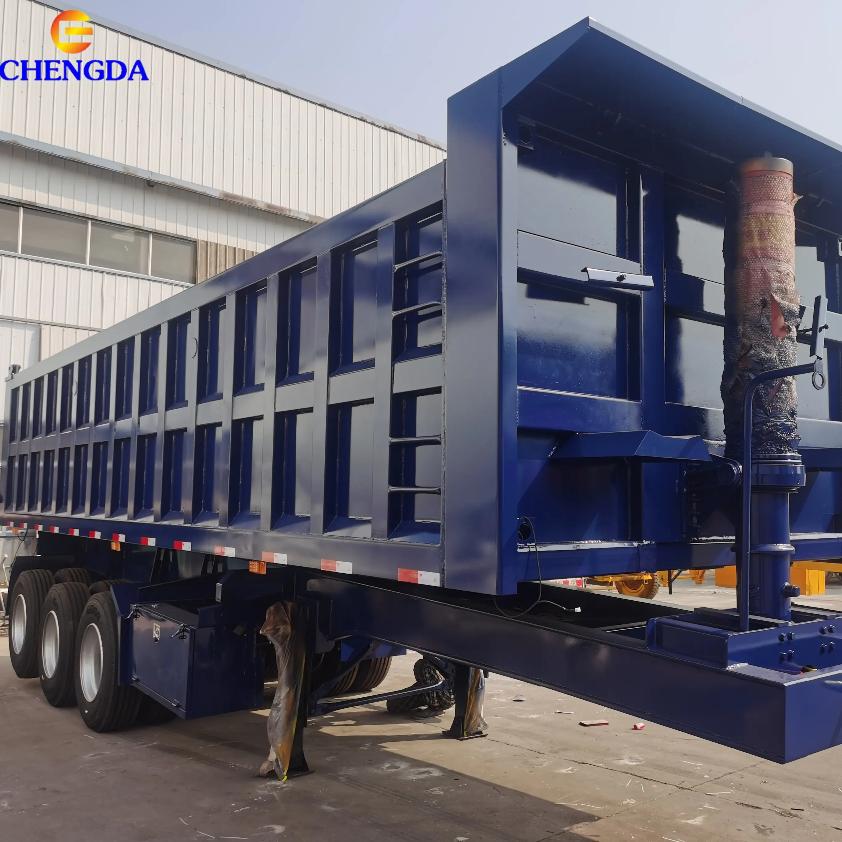 Chengda工場価格32Cbm40トン油圧エンドダンプティッパーセミトラックトレーラー