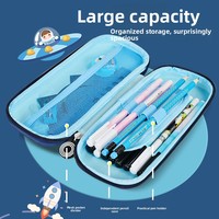 Estuche de Lápices de Cuero 3DPU con Diseño de Conejo de Dibujos Animados para Niños de Primaria, Bolsa de Lápices EVA Impermeable sin Cierre, Venta al por Mayor para Comercio Exterior