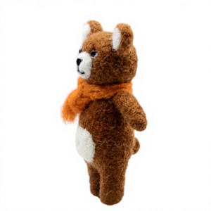 Oso de Peluche Tejido a Mano del Himalaya, Ecológico, con Bufanda Roja, Pequeño, Decoración Navideña, Estilo de Dibujos Animados, para Colgar en la Pared - Product Image 3