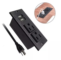 Vente en gros 10FT cordon bureau prise électrique murale US multiprise 2 prises et 2 ports USB prise de table de conférence encastrée