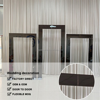 Ensemble de 3 arches de scène en acier inoxydable pour mariage, or, noir, blanc, avec tailles personnalisables
