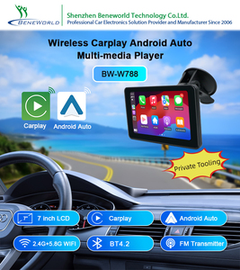 Écran intelligent <span class=keywords><strong>7</strong></span> <span class=keywords><strong>pouces</strong></span> pour voiture avec Carplay/Android Auto, connexion FM/AUX/BT, Mirror <span class=keywords><strong>Link</strong></span>, garantie 1 an - Product Image 5