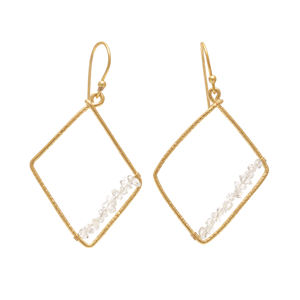 Boucles d'oreilles de meilleure qualité en argent sterling 925 massif Herkimer avec fil d'oreille plaqué or pour fête de mariage ou cadeau - Product Image 1