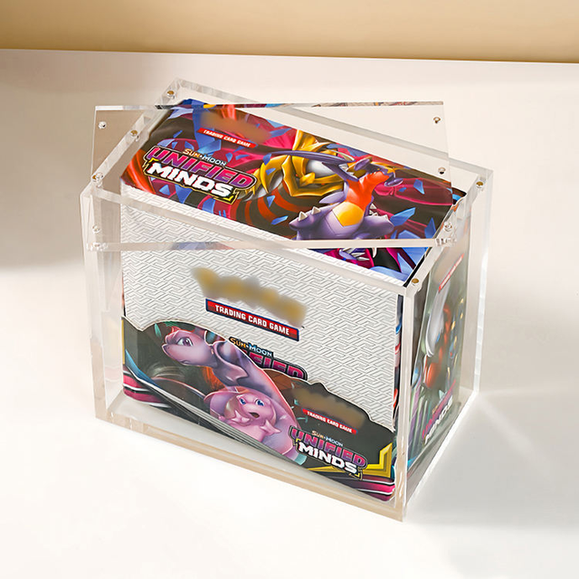 Acrylic Eco-Friendly Recycled for Display Case for Pokmon Booster Boxes with UV Protection and Magnetic Closure