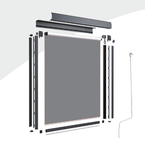 Persianas Rolô Zip Track com <span class=keywords><strong>Design</strong></span> de Trilho Lateral para Varanda, Proteção Contra Vento e Sombreamento - Product Image 3