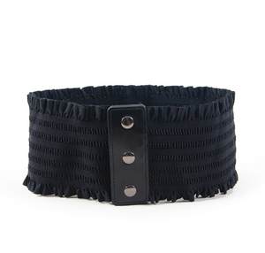 Ecowalson Volants Large Ceinture <span class=keywords><strong>Triple</strong></span> Boucle Élégante Ceinture Élastique Décorative Robe Ceinture pour Femmes Grande Taille - Product Image 6