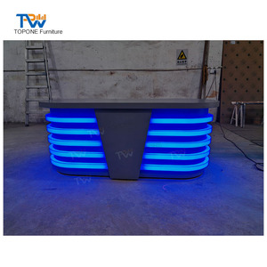 Table de Studio Mobile pour Podcast et JT, Design de Bureau de Présentation TV avec Lumière LED - Product Image 3