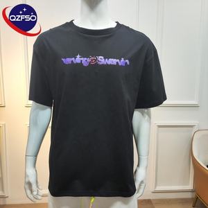 QZFSO Custom Screen Printing Casual Graphic Boxy Tee Personality <b>Animation</b> Letter Design Round Neck <b>Men's</b> Short Sleeve T-shirt - Product Image 2