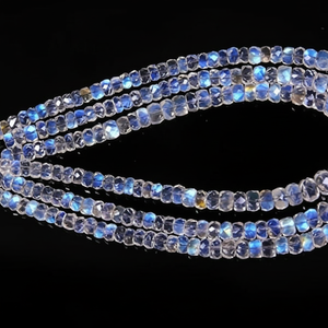 High Grade Blue Flashy Fire <b>Rainbow</b> Beads Faceted Rondelle Loose Beads Natural Moonstones Beads Loose Gemstone Making Jewelry - Product Image 1