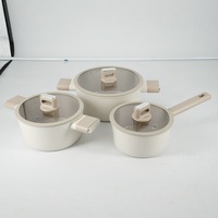 Poêle antiadhésive moderne multi-casseroles à vapeur marmite à soupe aux nouilles couvercle en verre transparent double poignées ménage