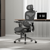 Chaise de bureau ergonomique à dossier haut avec support lombaire, chaise de visiteur, chaise de travail, chaise de direction, chaise de bureau ergonomique en maille