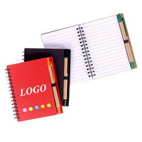 Carnet de notes personnalisé avec stylo Carnet de voyage en papier kraft Cahier de notes à spirale avec notes autocollantes Bloc-notes A5