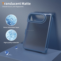Étui de téléphone pliable translucide mat de type premium, protection contre les chutes, sensation de peau, 2 en 1, TPU PC, pour iPhone 18 Duo