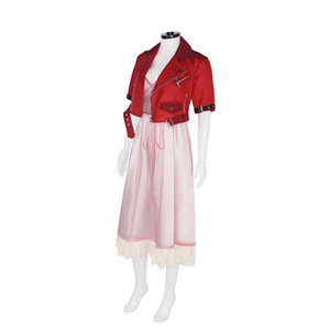 Disfraz de Aerith Gainsborough de <span class=keywords><strong>Final</strong></span> <span class=keywords><strong>Fantasy</strong></span> para Mujer, Abrigo Rojo y Vestido Rosa de Poliéster para Adultos, Disponible - Product Image 3