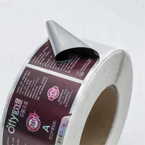 Rollo de pegatinas adhesivas personalizadas para impresión de etiquetas de botella, pegatina de vinilo impermeable