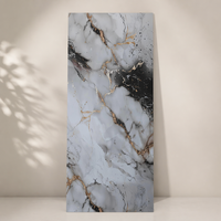 Panneau mural en PVC UV à motif marbre moderne, texture fine veineuse dorée, ignifuge, imperméable, pour hôpitaux et maisons, décoration murale intérieure