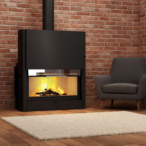 Chimenea Moderna de Acero de 1200 mm, Estufa de Leña para Sala de Estar, Comedor, Hotel, Villa, Apartamento - Product Image 1