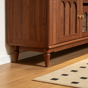 Mueble de TV Tradicional de Madera Maciza con Cajones de Almacenamiento y Puertas de Vidrio para Sala de Estar, Compatible con Televisores de 65 Pulgadas o Más, Montaje en Suelo - Product Image 6