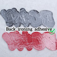 Patron Sequin Patch Tissu Autocollant pour Repassage, Accessoire de Vêtement Décoration Brodé Tissu Patch