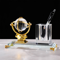 Grace Papeterie de bureau faite à la main Cadeau d'affaires luxueux Porte-stylo en verre de cristal avec aigle doré Autres objets artisanaux en cristal