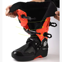 Chaussures de moto professionnelles en cuir microfibre, tige en TPU, semelle extérieure en caoutchouc durable, absorption des chocs, maintien de la cheville, antidérapantes