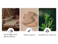 Ensemble de 4 dessous-de-verre en bois de noyer pour thé, café, boissons, écologiques, durables, modernes, en forme de puzzle pour la table de cuisine