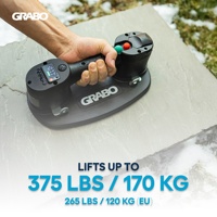 Ventouse électrique GRABO V2 améliorée, capacité de levage 170 kg, outil industriel pour le manutention du verre, des carreaux et de la pierre