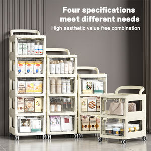 Chariot de rangement multifonctionnel pour jouets à collation Petit support de rangement Chariot de rangement mobile en plastique - Product Image 3