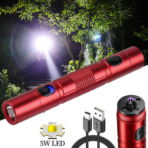 ไฟฉาย LED แบบชาร์จไฟได้ขนาดกะทัดรัด 5W พร้อมการชาร์จแบบ USB และคลิปหนีบปากกาสำหรับใช้งานกลางแจ้ง - Product Image 1