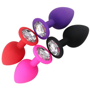 <span class=keywords><strong>S</strong></span> <span class=keywords><strong>M</strong></span> L 3 Pezzo Dimensione Del Sesso Anale in Silicone Tappi Per Le Orecchie con il Diamante Fondo - Product Image 6